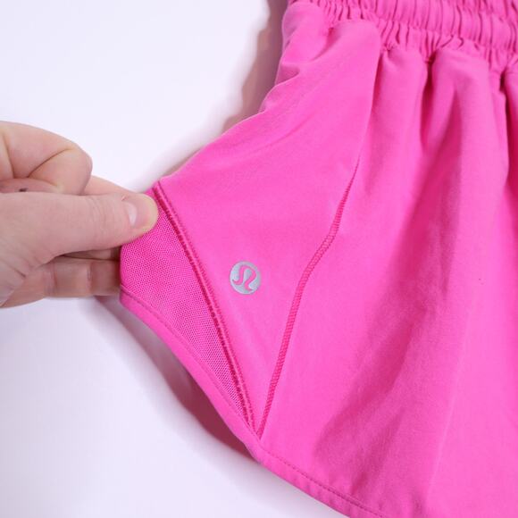 LULULEMON Hotty Hot Short II Pink Highlight 2.5" Brief Lined Running Women's 4 - Picture 5 of 8
